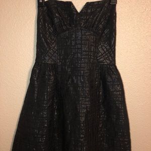 Anthropologie Black Strapless Cocktail Dress